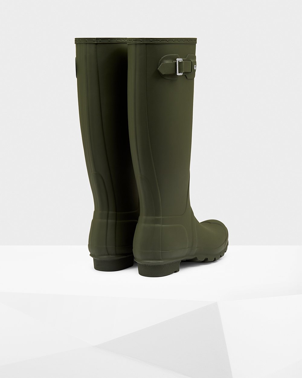 Womens Hunter Original - Tall Rain Boots Dark Olive - 9147-HUGOI